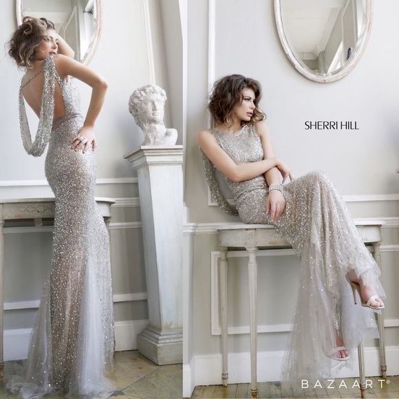 Sherri Hill Dresses & Skirts - Sherri Hill Navy Sequin Evening Gown